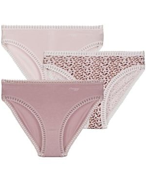 Sloggi Knickers/panties Go Crush High Leg Pack De 3 - Pink