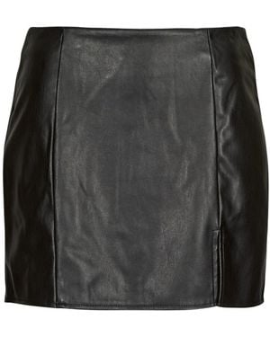 ONLY Short Skirts Onlleni Faux Leather Slit Skirt Pnt - Black