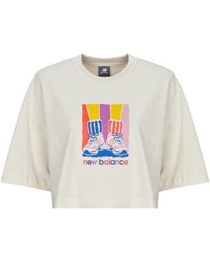 New Balance T Shirt Athletics Gradient Shoes T-shirt - White