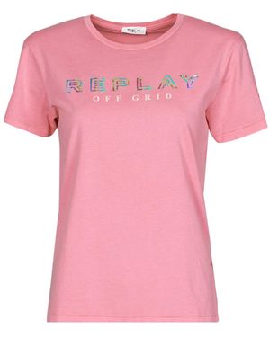 Replay W3318c T Shirt - Pink