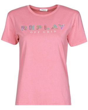 Replay W3318c T Shirt - Pink