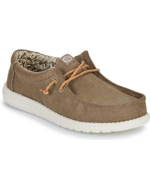 HeyDude Slip-ons (shoes) Wally Waxed Canvas - Brown