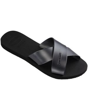 Havaianas Flat Sandals Aqua Metallic - Black