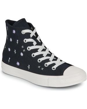 Converse Shoes (high-top Trainers) Chuck Taylor All Star Embroidered Flowers - Blue