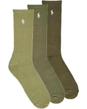 Polo Ralph Lauren Socks Tnal Color-crew Sock-3 Pack - Green