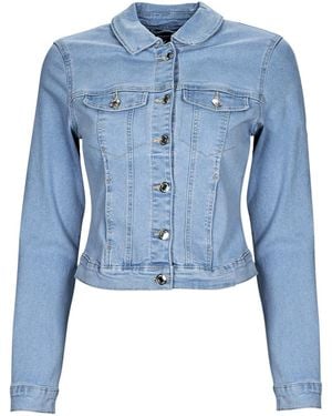 Vero Moda Denim Jacket Vmluna Ls Slim Dnm Jacket Mix Ga Noos - Blue