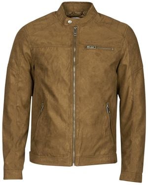 Jack & Jones Jjerocky Leather Jacket - Green