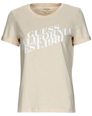 Guess T Shirt Ss Cn Aurelia Tee - Natural