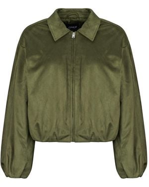 ONLY Jacket Onlfiona Faux Suede Padded Bomber - Green
