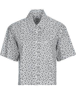 Guess Shirt Ss Camp Collar Boxy Shirt - Grey