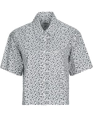 Guess Shirt Ss Camp Collar Boxy Shirt - Grey