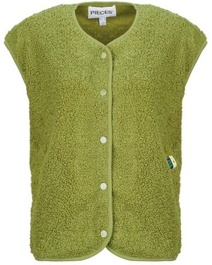 Pieces Cardigans Pckatty Teddy - Green
