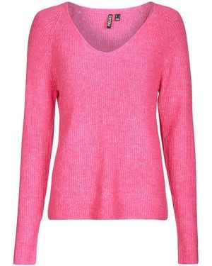 Pieces Jumper Ellen V Neck - Pink