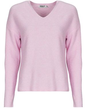ONLY Jumper Onlcamilla V-neck - Pink