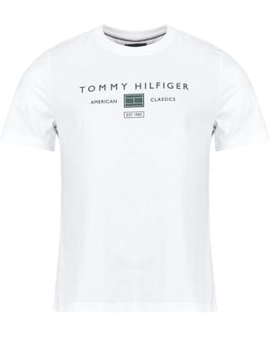 Tommy Hilfiger T Shirt Brand Love Mono Stack Tee - White