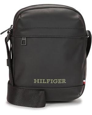 Tommy Hilfiger Pouch Th Monotype Pu Mini Reporter - Black
