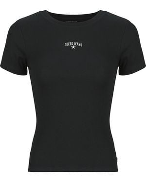 Guess T Shirt Gj Ss Cn Rib Embro - Black