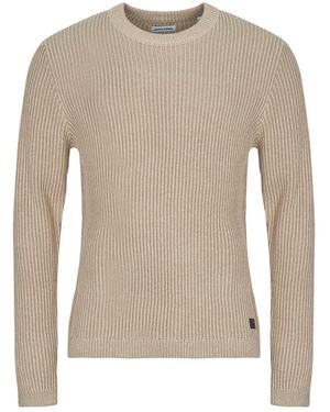 Jack & Jones Jumper Jjedover Knit Crew Neck - Natural