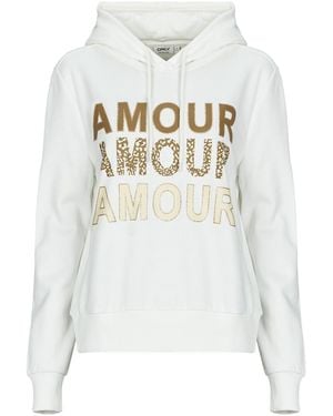 ONLY Hoodies Onlmaia L/s Believe Hood - White
