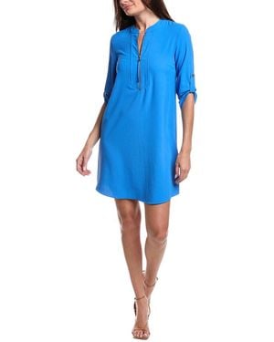 Joseph Ribkoff Front Zip Shift Dress - Blue