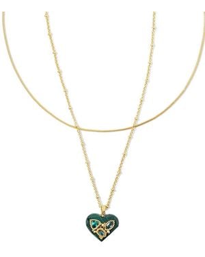 Kendra Scott Penny Heart 14K Mixed Stones Multi Strand Necklace - Metallic