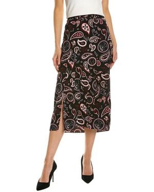 Ted Baker Printed Midi Skirt - Black