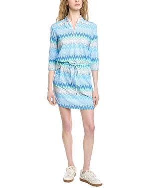 IBKUL 3/4-Sleeve Drawstring Dress - Blue