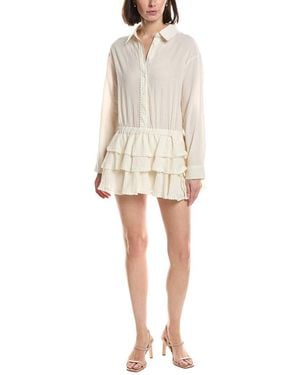 HL Affair Long Sleeve Mini Dress - Natural
