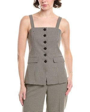 Anne Klein Houndstooth Vest - Gray