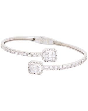Juvell 18K Plated Cz Bangle Bracelet - White