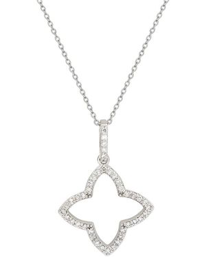 Suzy Levian 14K 0.30 Ct. Tw. Diamond Clover Necklace - Metallic