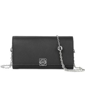 Tiffany & Fred Paris Saffiano Leather Crossbody Wallet/clutch - Gray
