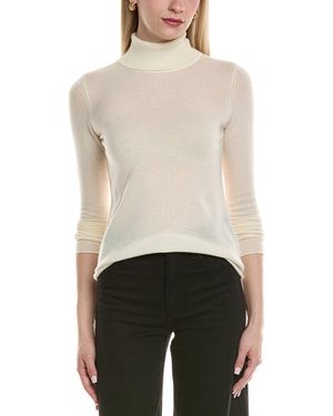 Sofiacashmere Turtleneck Wool & Cashmere-Blend Sweater - White
