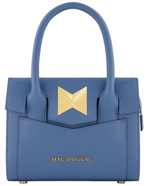 Mac Duggal Small Leather Tote - Blue