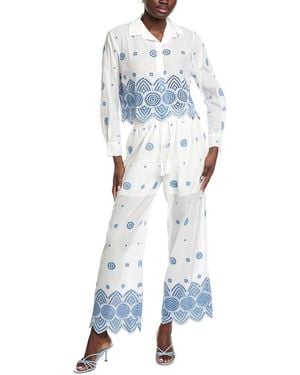 ANNA KAY Rumper Cafornian 2Pc Button Front Top And Short Set - Blue