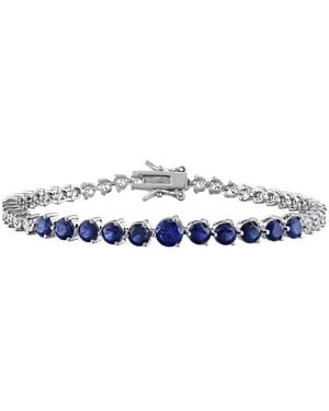 Rina Limor 8.38 Ct. Tw. Lab-Grown And Sapphire Graduated Tennis Bracelet - Blue