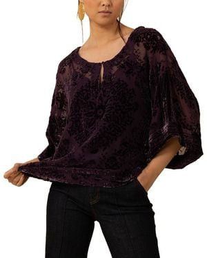 Hale Bob Briar Silk-Blend Top - Black