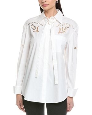 Valentino Embroidered Eyelet Shirt - White