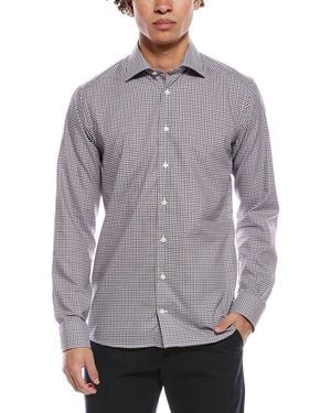 Eton Micro Check Fine Twill Slim Fit Shirt - Grey