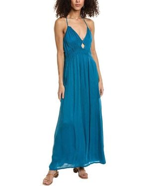 Ba&sh Crinkled Maxi Dress - Blue