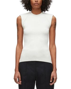 3.1 Phillip Lim Compact Rib Structured Sleeveless Top - White
