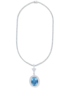 Diana M. Jewels 18K 27.24 Ct. Tw. Diamond & Aquamarine Fashion Necklace - White