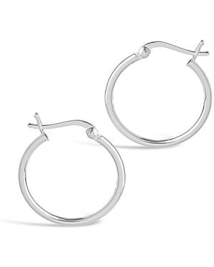 Sterling Forever Silver Hoops - White