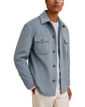 Reiss Liam Wool-Blend Casual Shirt - Blue