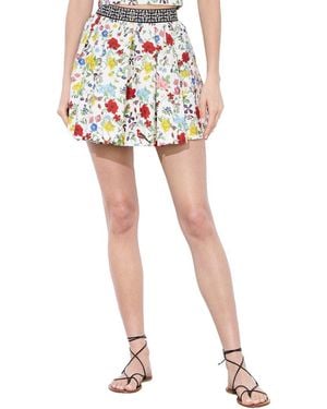 Alice + Olivia Haven Linen-Blend Skirt - White