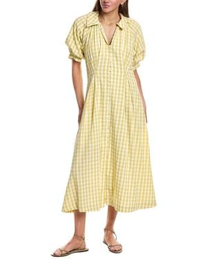 English Factory Gingham Puff Sleeve Dress - Yellow