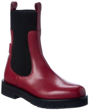 Ferragamo Ferragamo Rook Leather Bootie - Red
