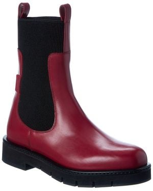 Ferragamo Ferragamo Rook Leather Bootie - Red