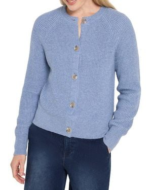 NIC+ZOE Nic+Zoe Plus Waffle Cardigan - Blue