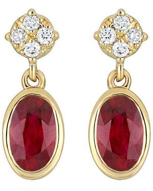 Bony Levy 18K 0.50 Ct. Tw. Diamond & Ruby Earrings - Red